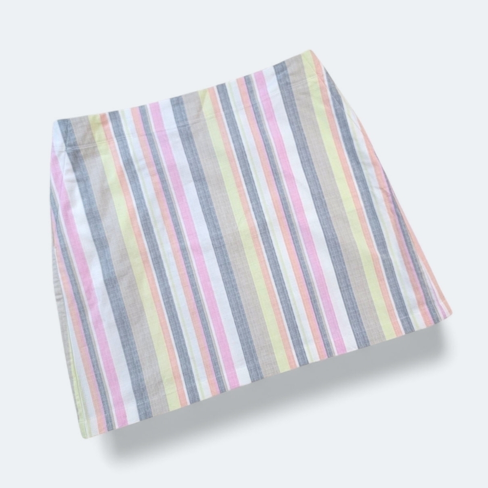 Pastel Multicolor Stripe Mini Skirt - Women